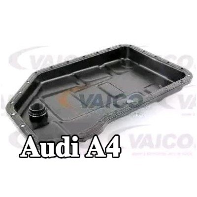 VAICO حوض زيت ناقل الحركة الأوتوماتيكي مع سدادة تصريف الزيت, بدون حشية/مانع تسرب, مع حلقة مانعة للتسرب, بدون حشية حوض الزيت, جودة VAICO الأصلية — 2012 Audi A4