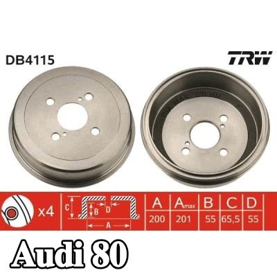 TRW أسطوانة الفرامل 200mm, 235mm — 1992 Audi 80