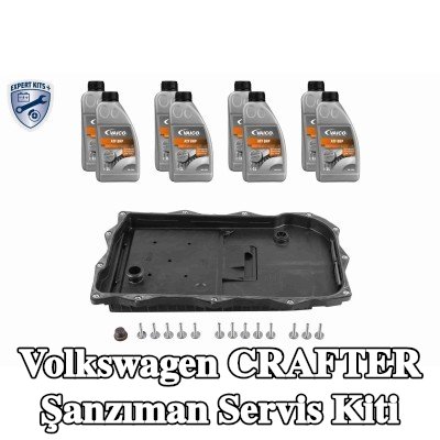 VAICO Conta/sızdırmazlık elemanlı şanzıman servis kiti, standart yağ değişimi için yağ miktarı ile, conta halkası ile — Volkswagen Crafter