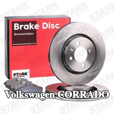 STARK مجموعة أقراص الفرامل والوسادات للمحور الأمامي, مُهوى — Volkswagen Corrado