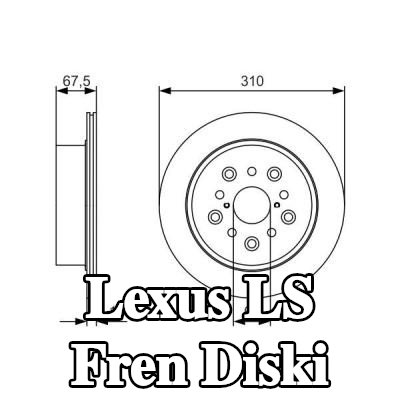 BOSCH Fren diski Dış Çap: 310mm, Havalandırmalı, Yağlanmış — Lexus Ls