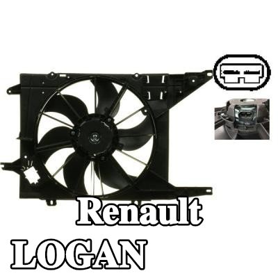 MAHLE مروحة, المبرد 380mm, مع غطاء مروحة المبرد — 2004 Renault Logan