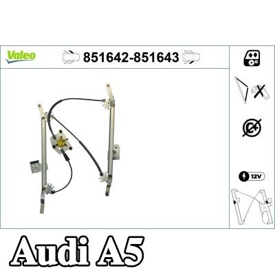 VALEO مُحرك نافذة أمامي أيسر, كهربائي, بدون محرك كهربائي — Audi A5