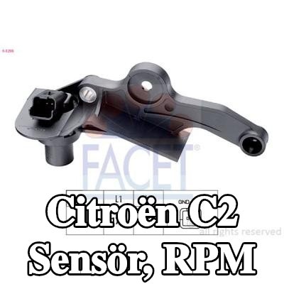 FACET Sensör, RPM İtalya'da üretilmiştir - Orijinal Ekipman Eşdeğeri — Citroën C2