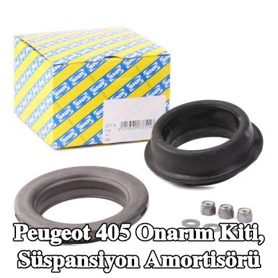 SNR Onarım kiti, süspansiyon dikmesi Ön Aks Sol, Ön Aks Sağ, bilyalı rulman ile, vida seti ile — Peugeot 405