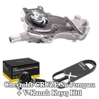 RIDEX Su Pompası + V-Kanalı Kayış Kiti — Chevrolet Cruze