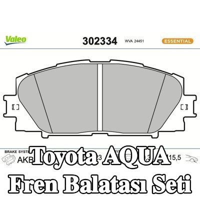 VALEO Fren balatası seti Ön Aks, 16mm, gıcırtı önleyici plaka olmadan — Toyota Aqua