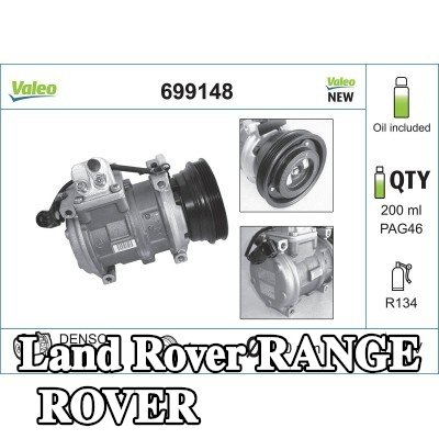 VALEO ضاغط تكييف الهواء قطعة أصلية جديدة, مع زيت ضاغط PAG — 2000 Land Rover Range Rover