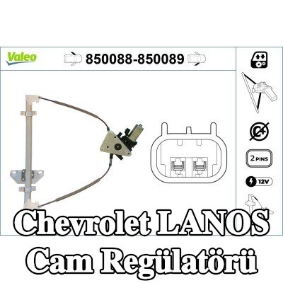 VALEO Sol ön cam regülatörü, Elektrikli, elektrik motorlu — 2005 Chevrolet Lanos