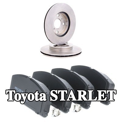 RIDEX مجموعة أقراص الفرامل والوسادات للمحور الأمامي, Ø: 238mm, مزود بفتحات تهوية داخلية — Toyota Starlet
