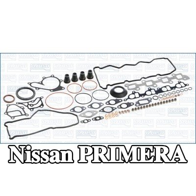 AJUSA مجموعة حشيات كاملة, محرك مزود بأختام صمامات, بدون حشية رأس الأسطوانة — Nissan Primera