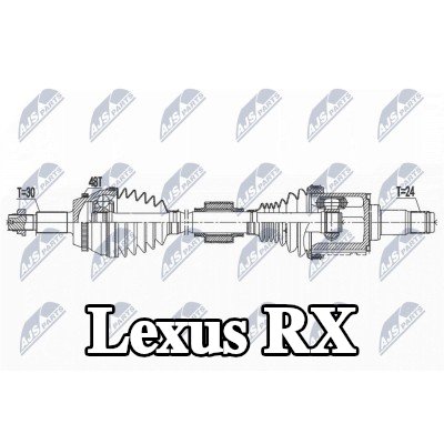 NTY عمود الدفع المحور الأمامي الأيسر, 659mm — Lexus Rx