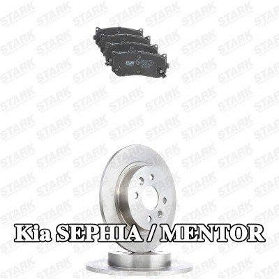STARK مجموعة أقراص الفرامل والوسادات للمحور الخلفي, صلب — Kia Sephia / Mentor