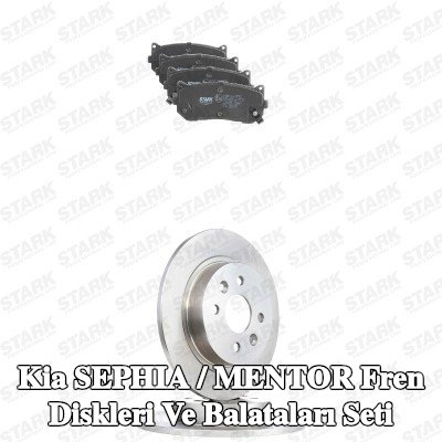 STARK Fren diskleri ve balataları seti Arka Aks, düz — Kia Sephia / Mentor