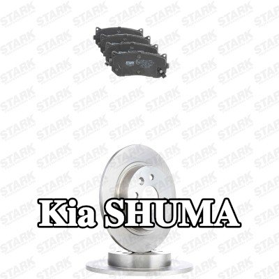 STARK مجموعة أقراص الفرامل والوسادات للمحور الخلفي, صلب — Kia Shuma