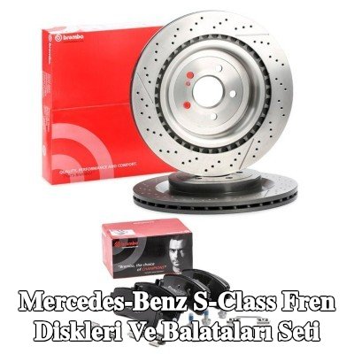 BREMBO Fren diskleri ve balataları seti Prime, içten havalandırmalı, oluklu/delikli — Mercedes-Benz S-Class