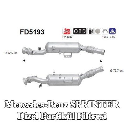 AS Dizel partikül filtresi — Mercedes-Benz Sprinter