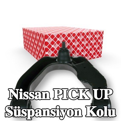 FEBI BILSTEIN Süspansiyon kolu Ön Aks Sağ, Üst, Çelik, taç somun ve çatal pimli, lastik yastıklı — Nissan Pick Up