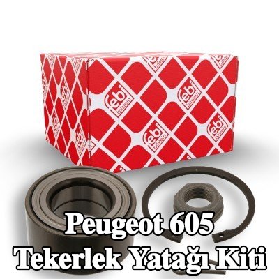 FEBI BILSTEIN Sol ön aks tekerlek yatağı kiti, Ön Aks Sağ, tutma halkası, aks somunu ile — Peugeot 605