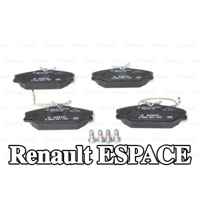 BOSCH مجموعة وسادات الفرامل 18, 2mm, مع لوحة مانعة للصرير, مع مسامير/براغي, مع ملحقات — 1995 Renault Espace