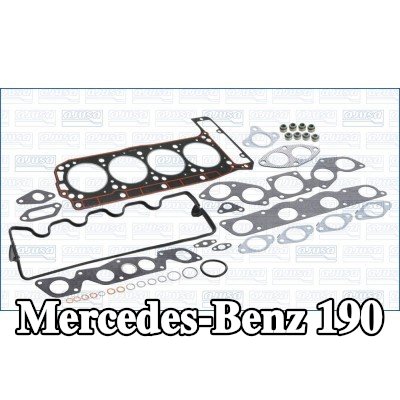 AJUSA مجموعة حشيات, رأس الأسطوانة مع حشوة رأس الأسطوانة, مع أختام ساق الصمام, FIBERMAX — Mercedes-Benz 190