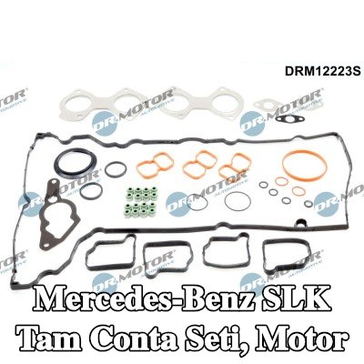 DR.MOTOR AUTOMOTIVE Tam Conta Seti, valf kapağı contası dahil motor, valf gövdesi contalı, silindir kafası contası olmadan, egzoz manifoldu contası ile (ler), emme manifoldu contası/contaları ile — Mercedes-Benz Slk