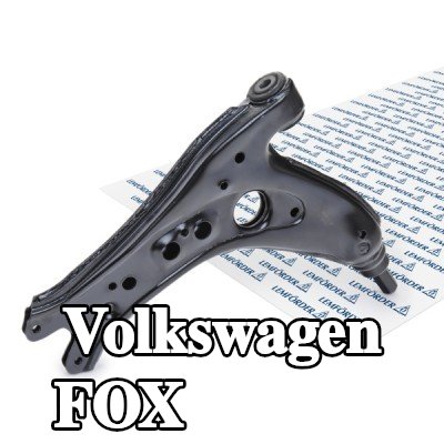 LEMFÖRDER ذراع التعليق للمحور الأمامي, السفلي, كلا الجانبين, صفائح فولاذية, مع حامل مطاطي — Volkswagen Fox