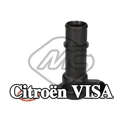 Metalcaucho شفة سائل التبريد مع حشية/مانع تسرب, بدون منظم الحرارة — Citroën Visa