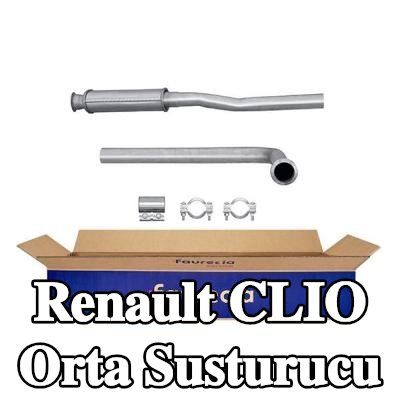 HELLA Montaj parçaları ile birlikte orta susturucu — 1990 Renault Clio