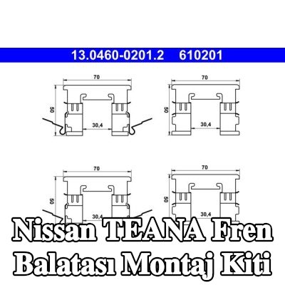 ATE Fren balatası montaj kiti — 2003 Nissan Teana