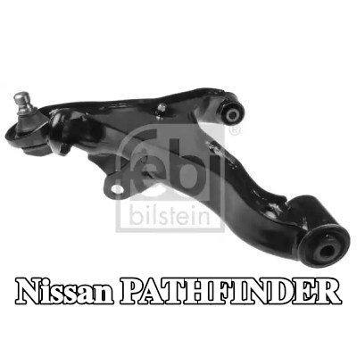 FEBI BILSTEIN ذراع التعليق للمحور الأمامي الأيسر, السفلي, الفولاذ, مع وصلة كروية, مع حوامل مطاطية — Nissan Pathfinder