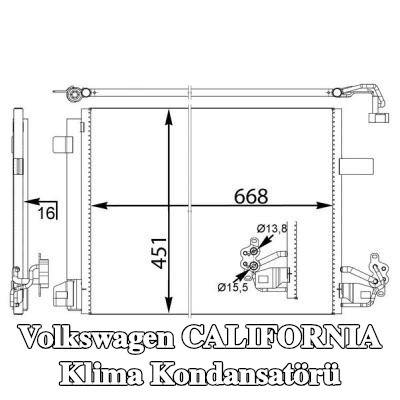 MAHLE Kurutuculu klima kondansatörü, contasız/sızdırmazlık elemanı olmadan — 2012 Volkswagen California
