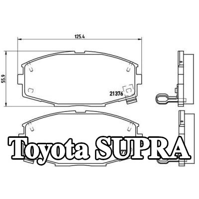 BREMBO مجموعة وسادات الفرامل Prime, 16mm, مع لوحة مانعة للصرير, بدون ملحقات — 1990 Toyota Supra