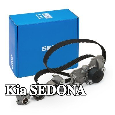 SKF مجموعة مضخة المياه وحزام التوقيت عدد الأسنان: 219, مع حشيات/مانعات تسرب, مع مخمد بكرة الشد — Kia Sedona