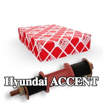 FEBI BILSTEIN وصلة قضيب مانع الانقلاب الفولاذية, مع صواميل, مع حوامل مطاطية, مع غسالات — 1997 Hyundai Accent