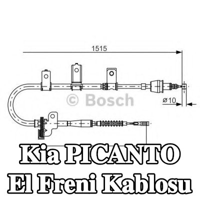 BOSCH El freni kablosu 1515mm — 2004 Kia Picanto