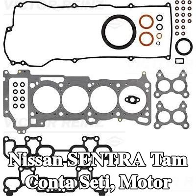 REINZ Tam Conta Seti, krank mili contalı motor, valf gövdesi contalı, yağ karteri contası olmadan — 2000 Nissan Sentra