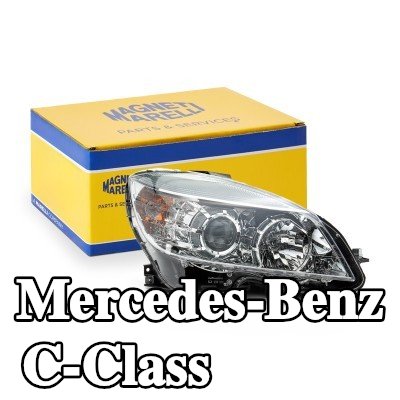 MAGNETI MARELLI المصباح الأيمن, H7/H7, PY21W, مع لمبات, مع محرك لتسوية المصابيح الأمامية — 2012 Mercedes-Benz C-Class