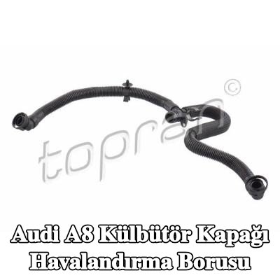 TOPRAN Contalı/sızdırmazlık elemanlı külbütör kapağı havalandırma borusu, tutuculu, koruma hortumlu — Audi A8