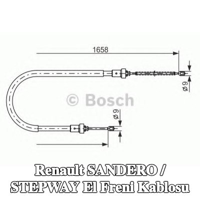 BOSCH El freni kablosu 1658mm — 2012 Renault Sandero / Stepway