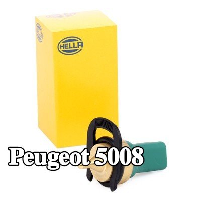 HELLA مستشعر, مستشعر درجة حرارة سائل التبريد مع حشية/مانع تسرب, مع حلقة تثبيت — Peugeot 5008
