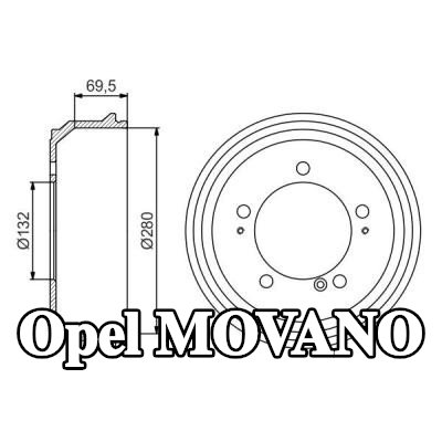 BOSCH أسطوانة الفرامل للمحور الخلفي, 320mm — Opel Movano