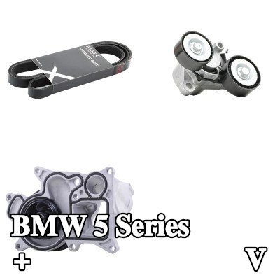 RIDEX مضخة الماء + مجموعة الحزام المضلع على شكل V — 2012 BMW 5 Series