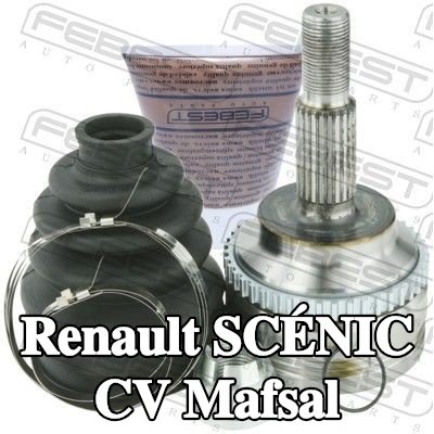 FEBEST CV mafsalı Ön Aks, Tekerlek Tarafı, ABS sensör halkalı — 2000 Renault Scénic