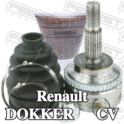 FEBEST وصلة المحور الأمامي, جانب العجلة, مع حلقة مستشعر ABS — Renault Dokker