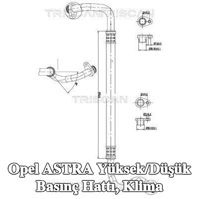 TRISCAN Yüksek/Düşük Basınç Hattı, klima — Opel Astra