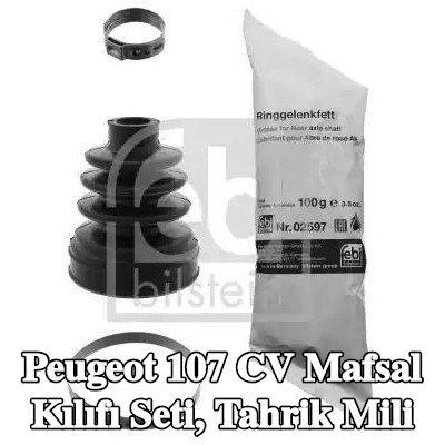 FEBI BILSTEIN CV kılıf kiti, tahrik mili Ön Aks Sol, Ön Aks Sağ, şanzıman tarafında, Kauçuk — Peugeot 107