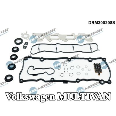 DR.MOTOR AUTOMOTIVE مجموعة حشيات كاملة, محرك مزود بمانع تسرب عمود الكامات, مع حشية غطاء الصمام, مع أختام ساق الصمام, بدون حشية رأس الأسطوانة, مع حشية (حشيات) مشعب العادم, مع حشية (حشيات) مشعب السحب — Volkswagen Multivan