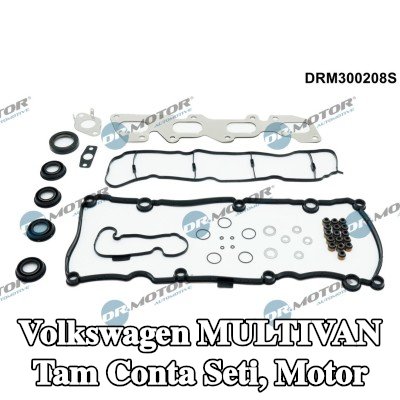 DR.MOTOR AUTOMOTIVE Tam Conta Seti, kam mili contalı motor, valf kapağı contası ile, valf gövdesi contalı, silindir kafası contası olmadan, egzoz manifoldu contası ile (ler), emme manifoldu contası/contaları ile — Volkswagen Multivan