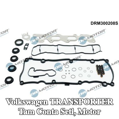DR.MOTOR AUTOMOTIVE Tam Conta Seti, kam mili contalı motor, valf kapağı contası ile, valf gövdesi contalı, silindir kafası contası olmadan, egzoz manifoldu contası ile (ler), emme manifoldu contası/contaları ile — Volkswagen Transporter